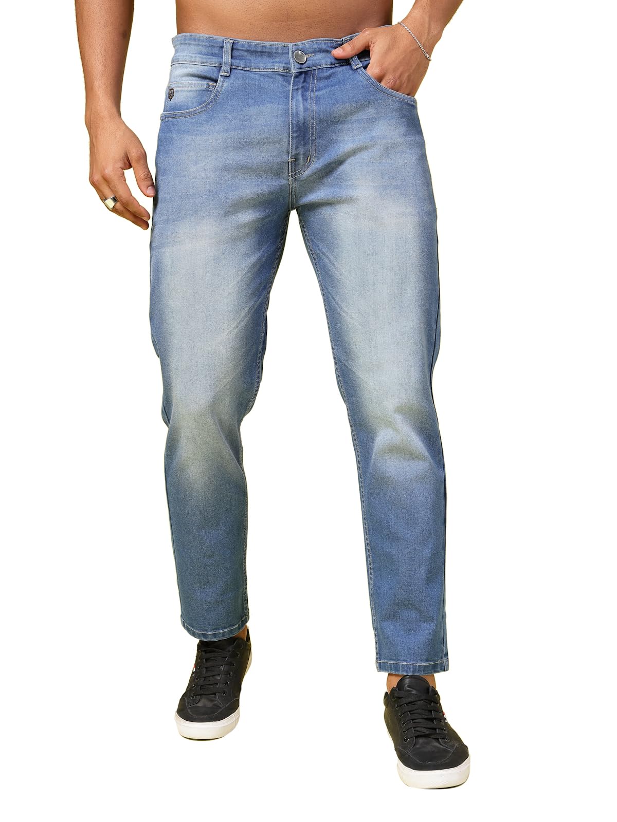 Rigo Cotton Denim Jeans for Men | Solid Jeans for Men | Stretchable, Slim FIt & Straight Fit Jeans for Men