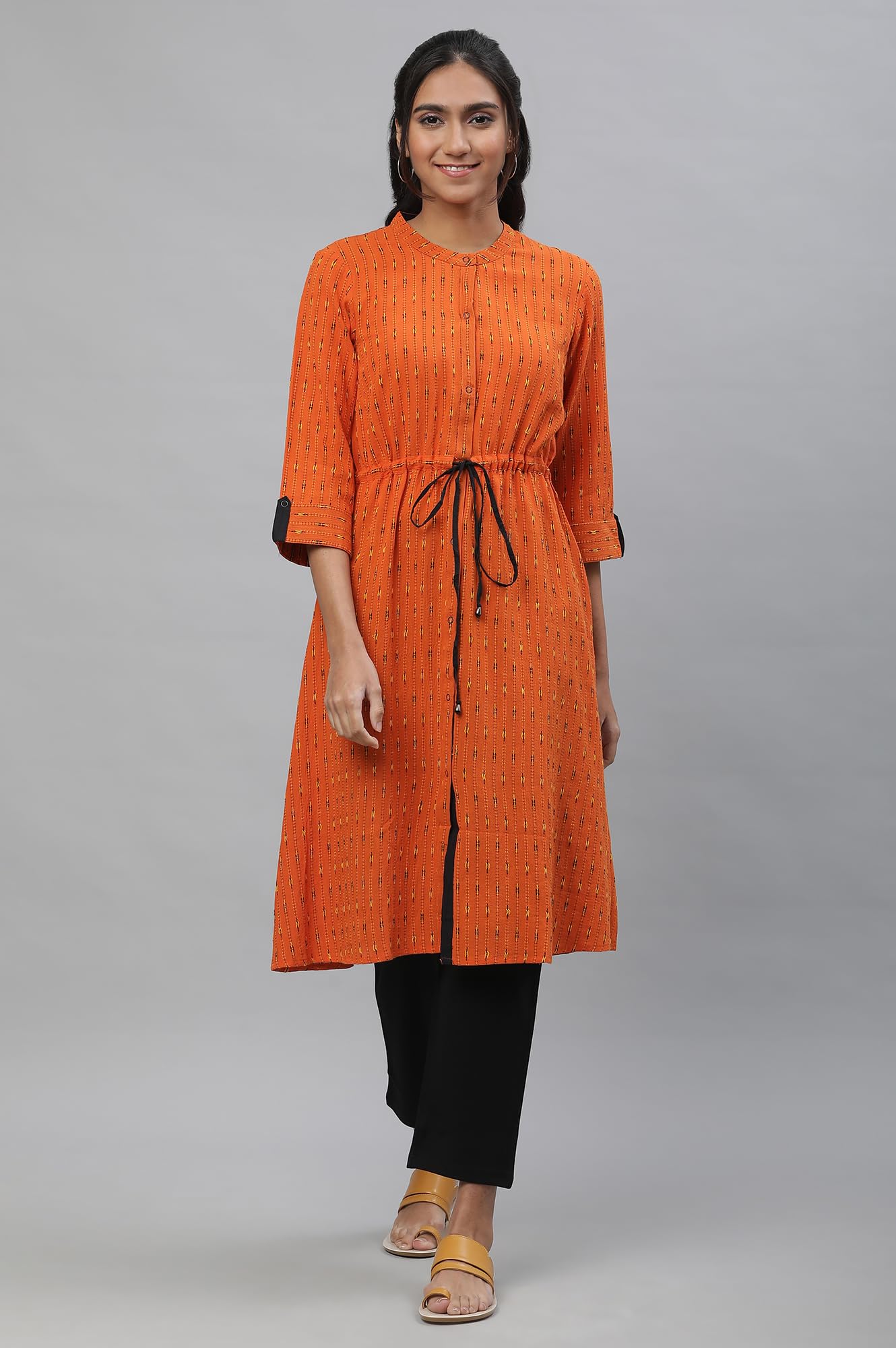 Aurelia Women Geometric Print Cotton A-Line Kurta