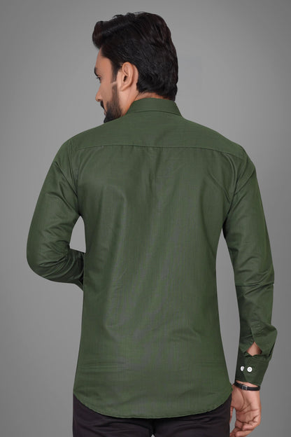 Besix Full Sleeve Green Formal Shirt For Men Cotton Regular Fit Casual - Pure Premium Branded Shirts For Men Formal Stylish Slim