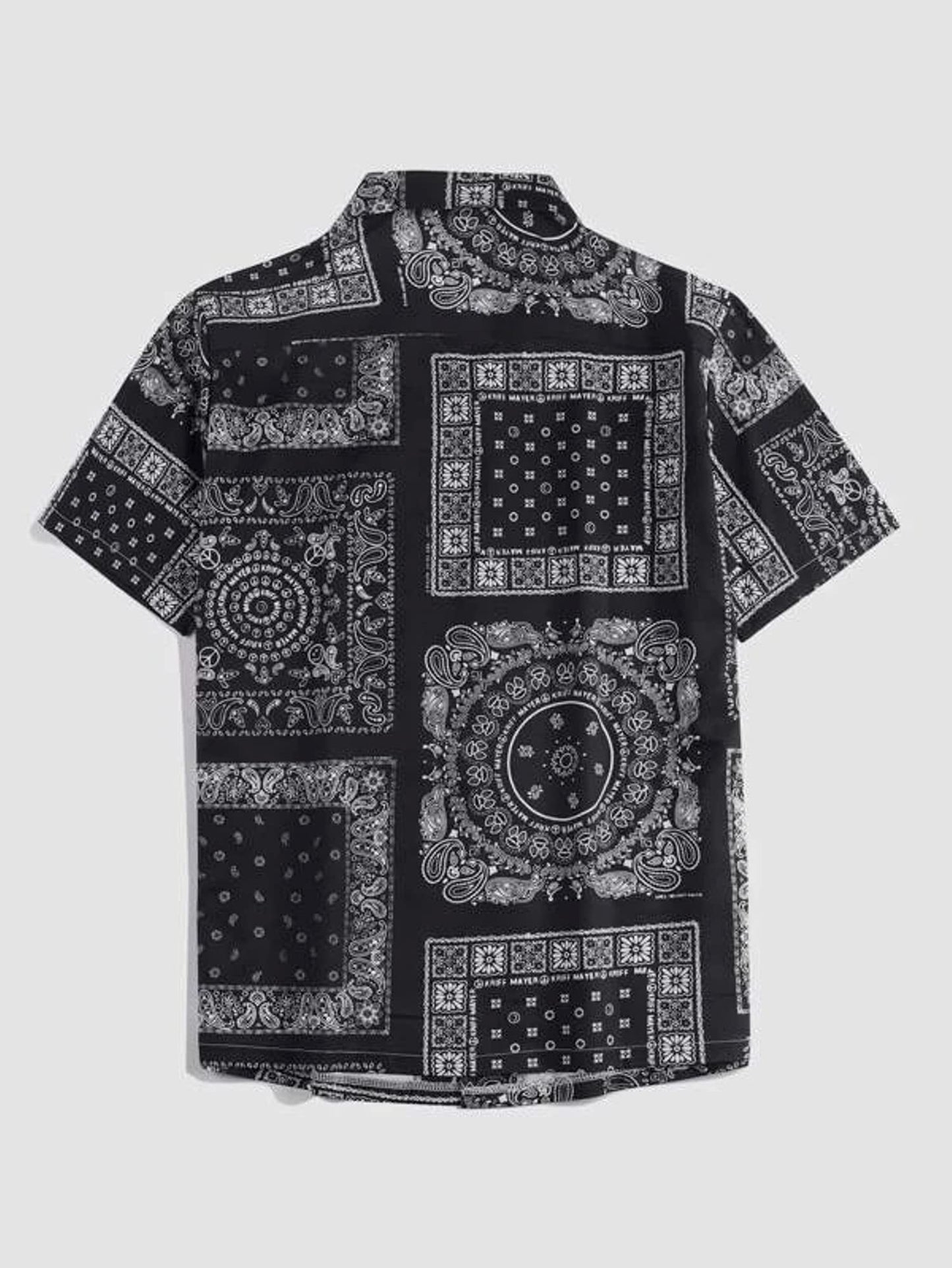 Leriya Fashion MenS Printed Regular Fit Shirt Black