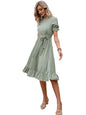 Tagas Women Knee Length Dress (Green_Xs)