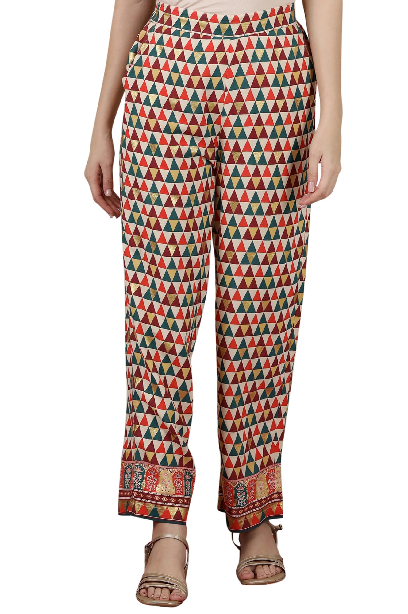 Aurelia WomenS Printed Palazzo | Trendy Palazzo For Women | Mid Rise Palazzo For Women Multicolour