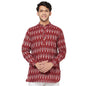 Fabindia Men Ikat Slim Fit Short Kurta Cotton_M Violet