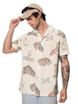 The Souled Store Official bFRIENDS: Ill Be There for You Men and Boys Half Sleeve Button Front Regular Fit Shirts Beige