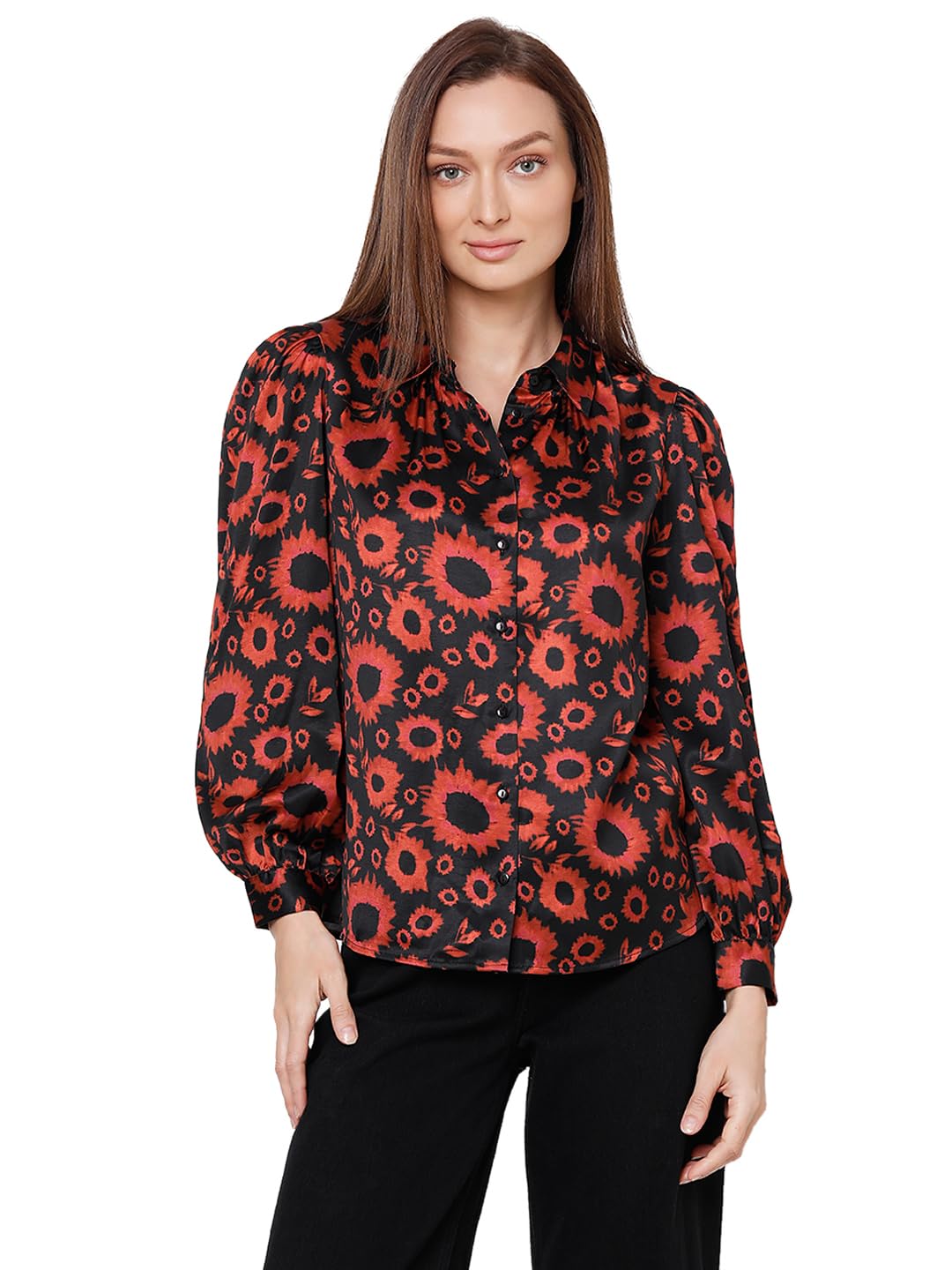 Vero Moda Burnt Orange Floral Shirt