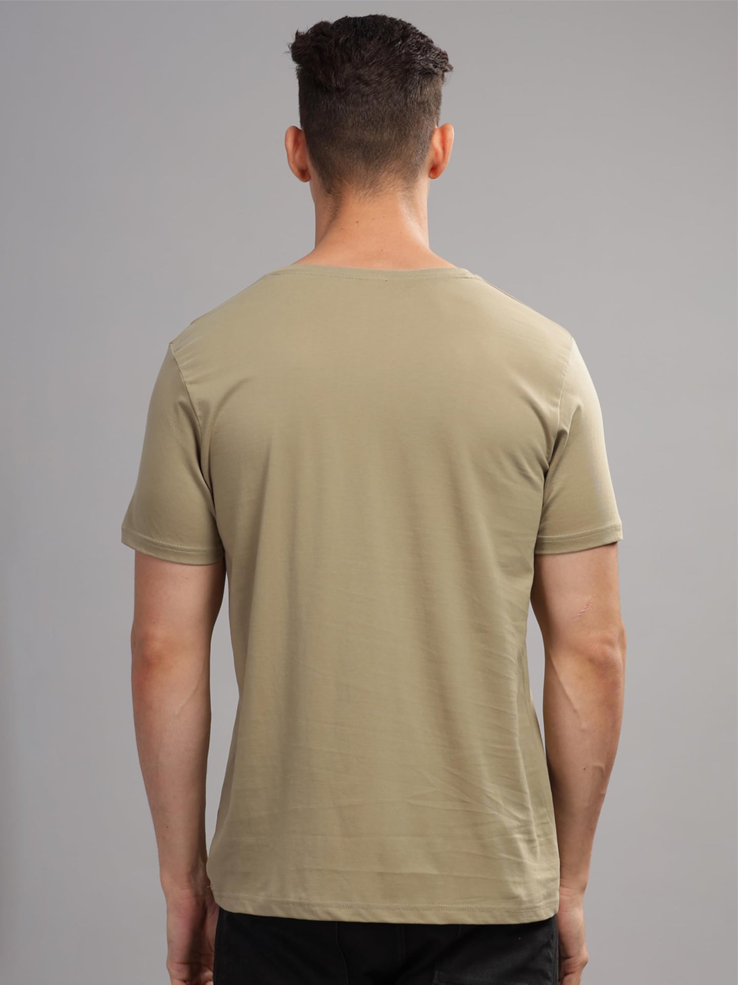 ADRO Mens Printed T Shirt - Premium Cotton Graphic Printed Tshirt - Beige T-Shirt - RN24-KOBE-BE