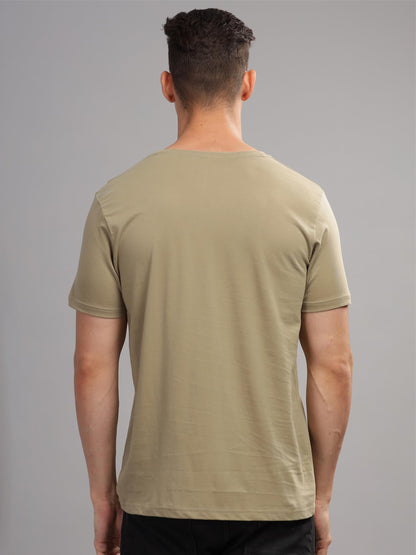 ADRO Mens Printed T Shirt - Premium Cotton Graphic Printed Tshirt - Beige T-Shirt - RN24-KOBE-BE