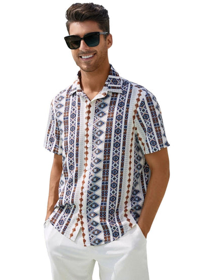Leriya Fashion Shirt For Men || Rayon Abstract Printed MenS Shirt || Short Sleeves Hawaiian Beach Shirt || Perfect For Camp ||