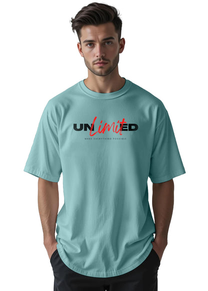 Peppyzone Mens Oversized Fit T-Shirt (PZ-OSTTrendy412_Sky Blue