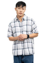 Hubberholme Men Cotton Short Sleeves Oversized Checked Shirt 4