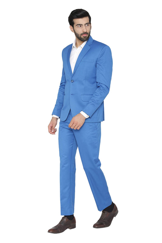 WINTAGE Mens Polyester Cotton and Evening 2 Pc Suit : Blue