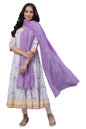 Aurelia White Kalidar Floral Printed Kurta, Tights and Dupatta Set