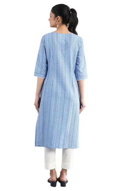 Aurelia Women's Cotton Blend Printed Regular Kurta