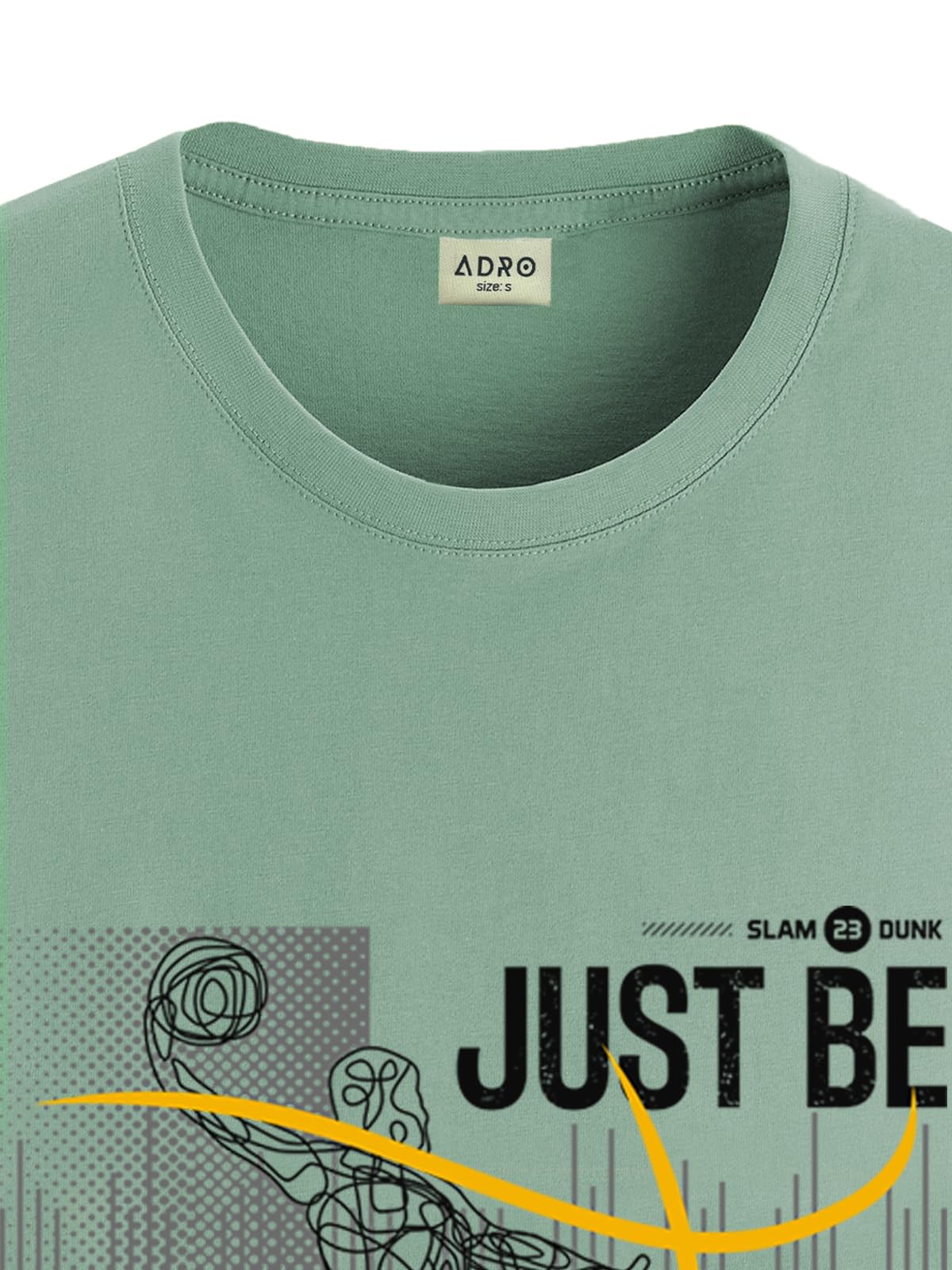ADRO Men's Graphic Printed 100% Cotton T-Shirt - Regular Fit, Printed T-Shirts for Men (RN24-BCL-PT_Pista)
