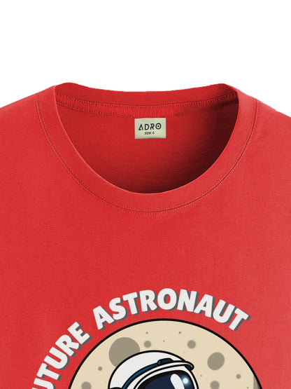 ADRO T Shirts for Boys & Girls | Astronaut Printed T-Shirt | Ages 3-14 | 100% Cotton Round Neck Tshirt for Boys |KRN-L2-ASTRO-RD