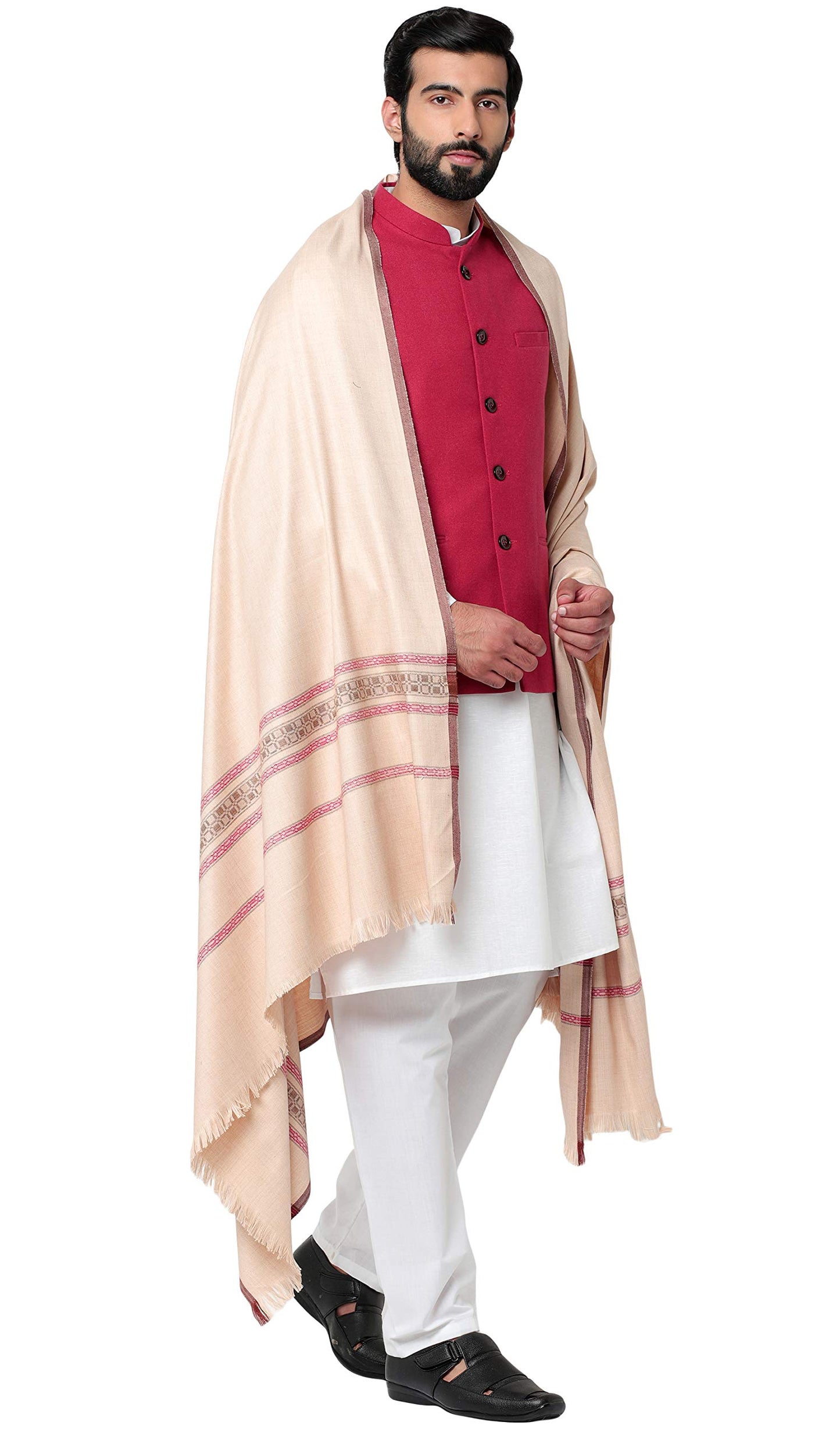 Weavers Villa MenS Wool Stole, 115Cm X 225Cm
