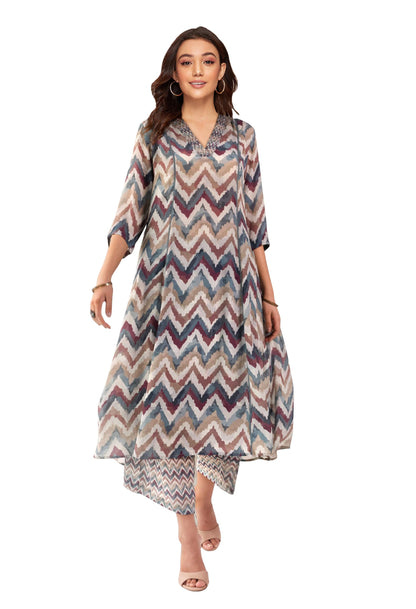 Toochki Dress For Women | Maxi | A Line Two Peice | 3/4 Sleeve Cotton Rayon | Western Dresses | Latest Co Ord Set | Trendy | A L