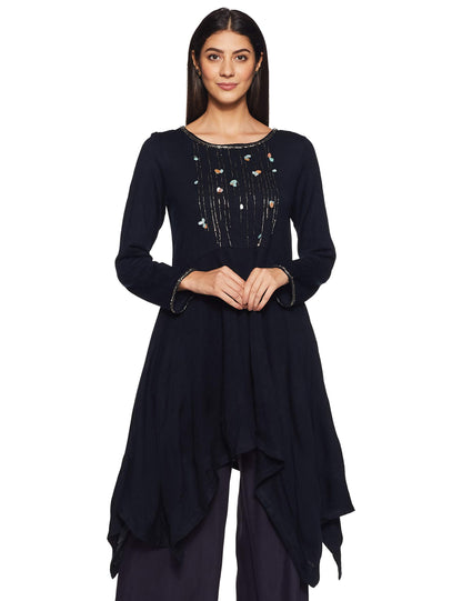W for Woman Synthetic Women's A-Line Straight Kurta