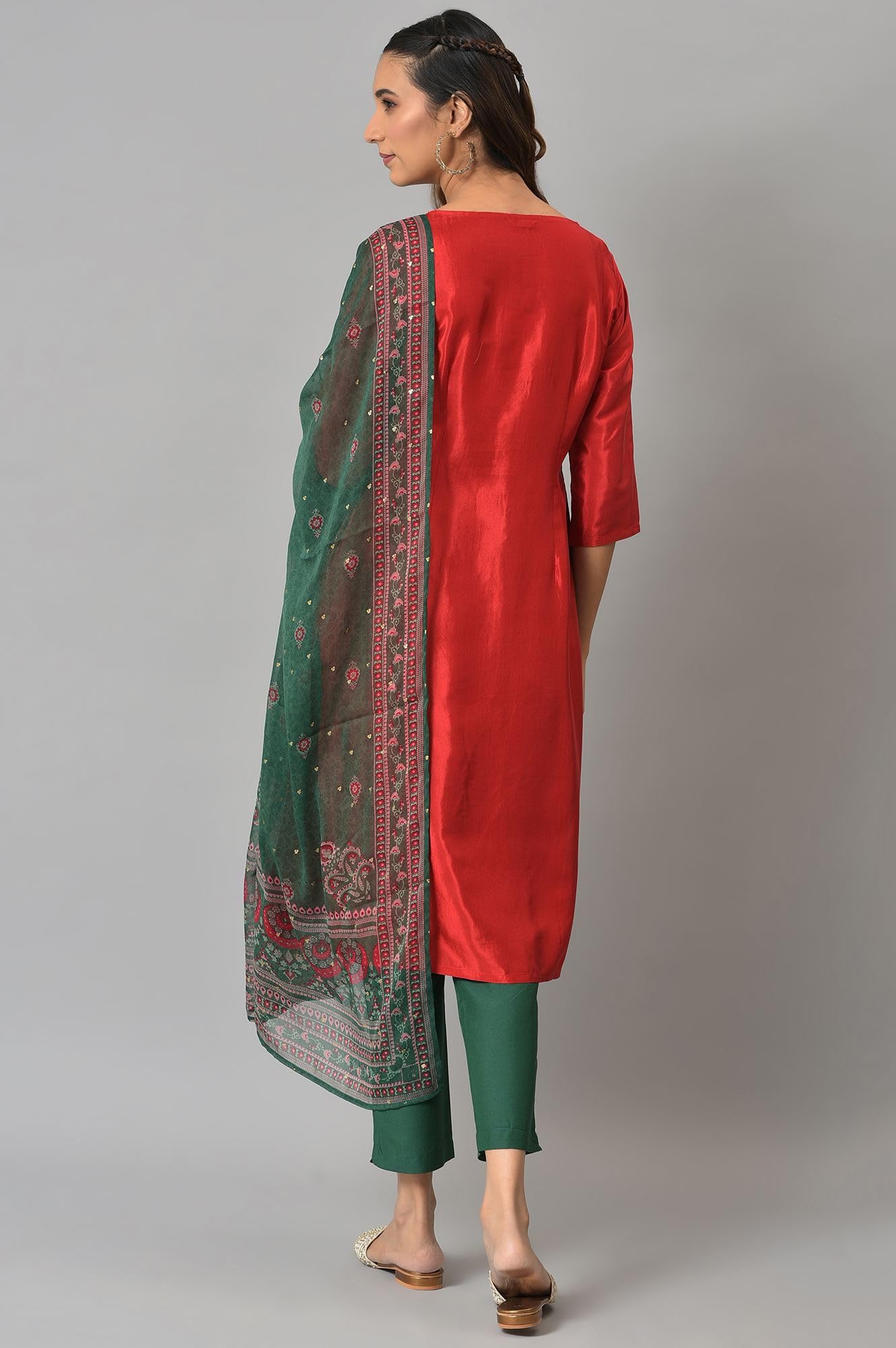 W for Woman Women's Viscose Leaf Regular Kurta