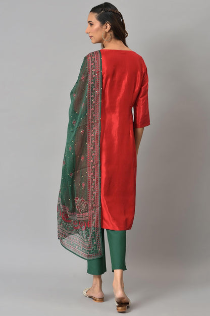 W for Woman Women's Viscose Leaf Regular Kurta