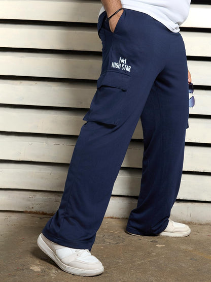 High Star Men Plus Size Regular Fit Stretchable Joggers Trackpants 3 Blue