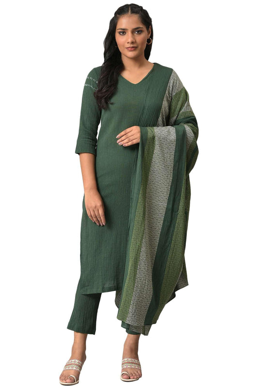 W for Woman Women's Cotton Embroidered Kurta