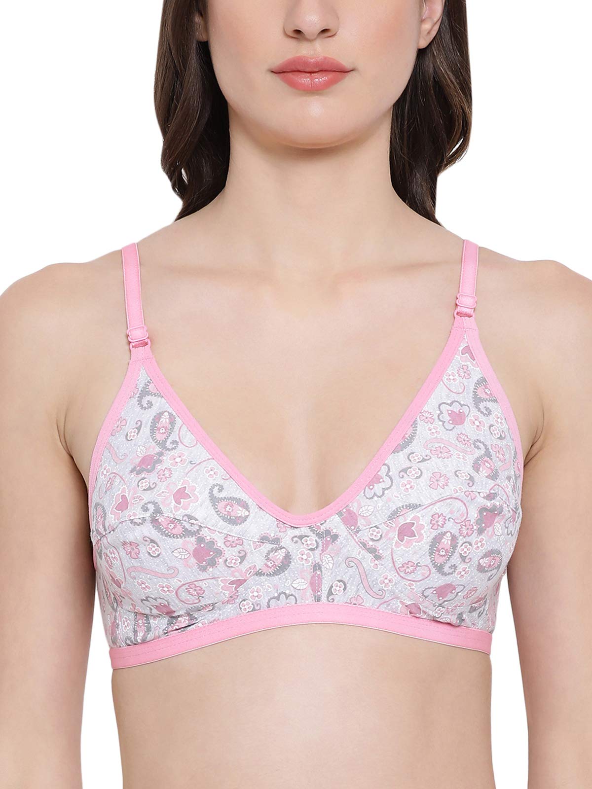 Clovia Womens Cotton Full-Coverage Bra,32C, Grey