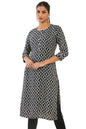 Soch Women Black Rayon Geometric Kurta