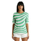 Sera Wavy Stripe Flat Knit Top