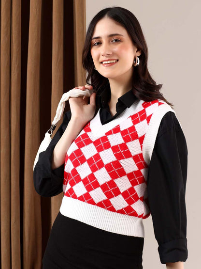 Kotty WomenS Trendy Sleeveless Sweater Vests  Perfect For Layering And Smart-Casual Outfits(Multicolored,S)