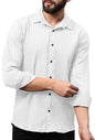 Finivo Fashion MenS Casual Button Down Shirts Long Sleeve Linen Shirt Fashion Textured Beach Summer Shirts White