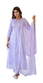 Lookmark Women'S Kurta Set In Light Purple Color And Cotton Blend Fabric With Pant And Dupatta (Az-Lm-P6-Ks2154-Xxl)