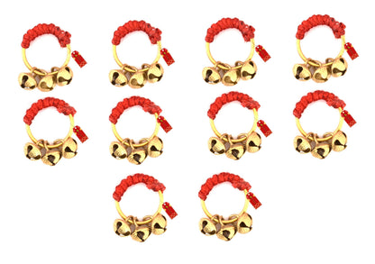Uapan Ghungroo Kadi Fingers For Puja Aarti Hand Finger Clapping Ring Cymbals Pooja Bhajan Set Pair Musical Instrument Finger Cym