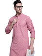 Jompers MenS Sequin Embroidered Pure Cotton Kurtas (Coral, M)