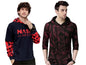 Noble Monk Men Stylish Printed T-Shirt (Pack Of 2) | Full Sleeve | Hooded Neck | Combo Hoodies For Men