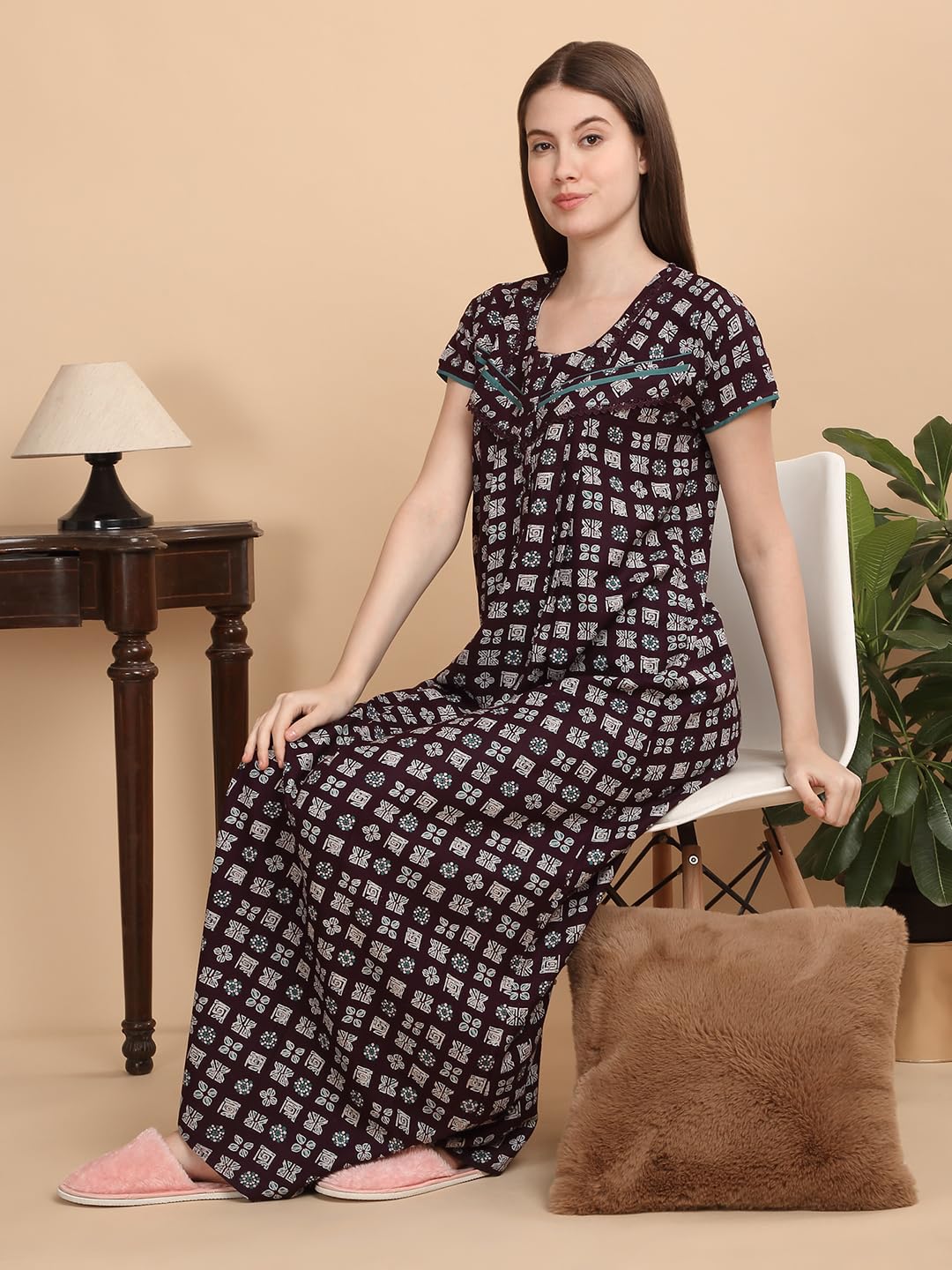 Sweet Dreams Women Printed Night Dress