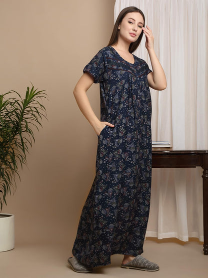 Sweet Dreams Women'S Rayon Blend Night Dress Maxi Ff-2609Gx