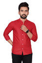 Besix MenS Cotton Solid Shirt With Mandarin Collared Full Sleeve Button Closure Curved Hem Straight Length And One Pocket | Mdr