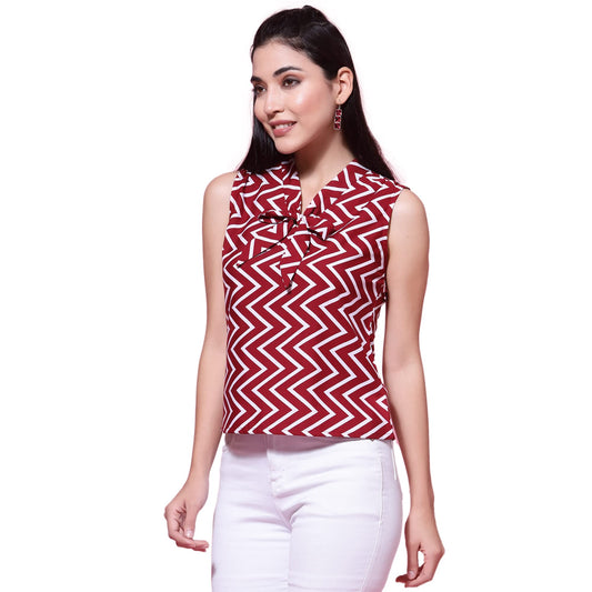 OOMPH! Sleeveless Tops for Women, Red - mt470