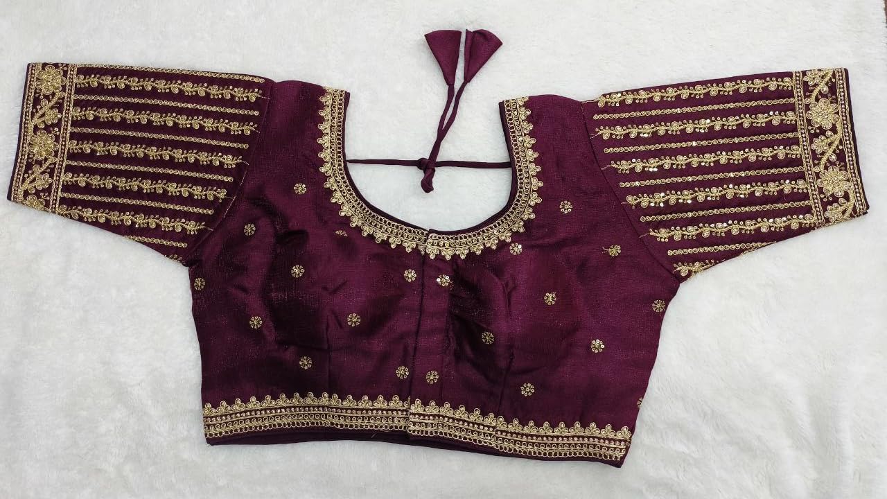 Vihu Fashion WomenS Readymade Blouse Embroidery Multi Coding Gold Thread Indian Ethnic Designer Stitched WomenS Readymade Sare