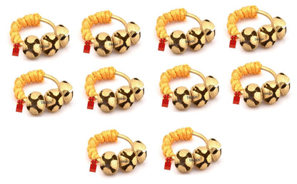Uapan Ghungroo Kadi Fingers For Puja Aarti Hand Finger Clapping Ring Cymbals Pooja Bhajan Set Pair Musical Instrument Finger Cym