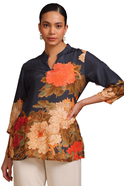 Soch Womens Botanical Regular Fit Tunic (FWS5TU30264_Charcoal
