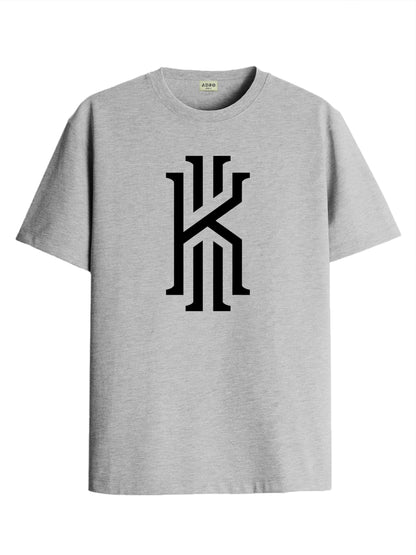 ADRO Mens Printed T Shirt - Premium Cotton Graphic Printed Tshirt - Grey T-Shirt - RN24-KOBE-GR