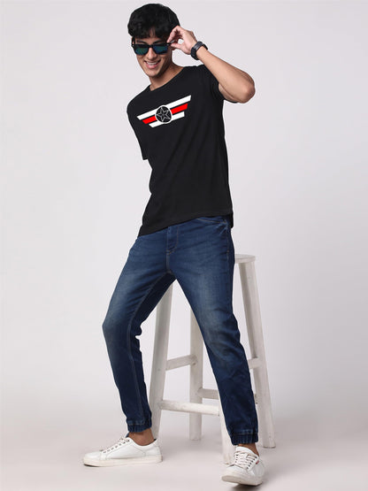 ADRO Tshirt for Men | Printed T Shirt for Men | 100% Cotton T-Shirt |Printed T Shirt | T-Shirts | RN24-CAP-BL
