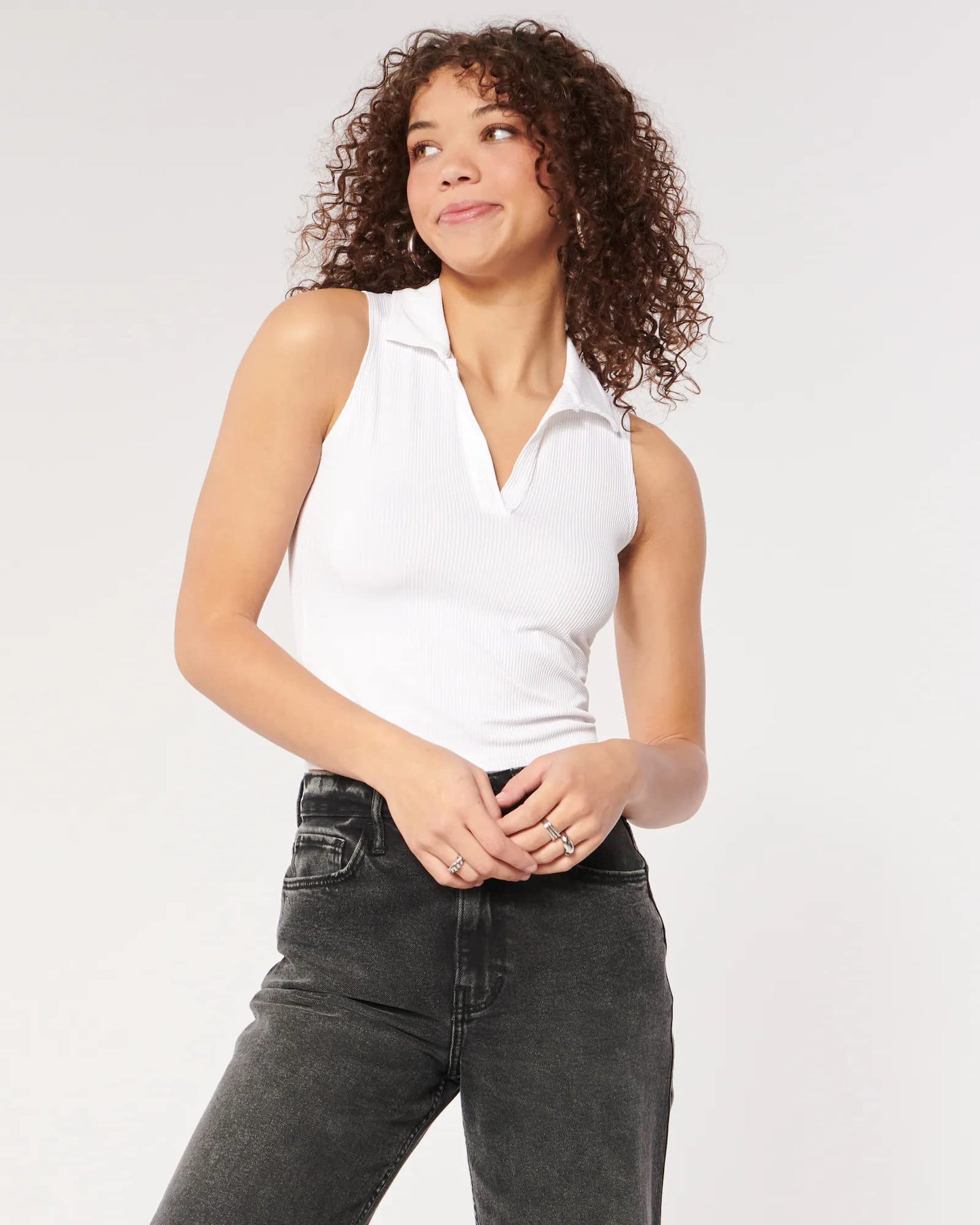Shasmi Womens & Girls Solid Ribbed Polo Club Collar Sleeveless Slim Fit Simplicity Tank Tops (Pack of 2) (TOP 49 White Maroon