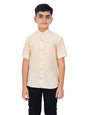 PRAKASAM COTTON Boys Striped Half Sleeve Mandarin Collar Shirts, Shirts for Boys