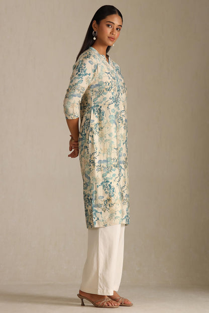 Soch Womens Muslin Floral Straight Kurta (CWA5KU61426_Teal