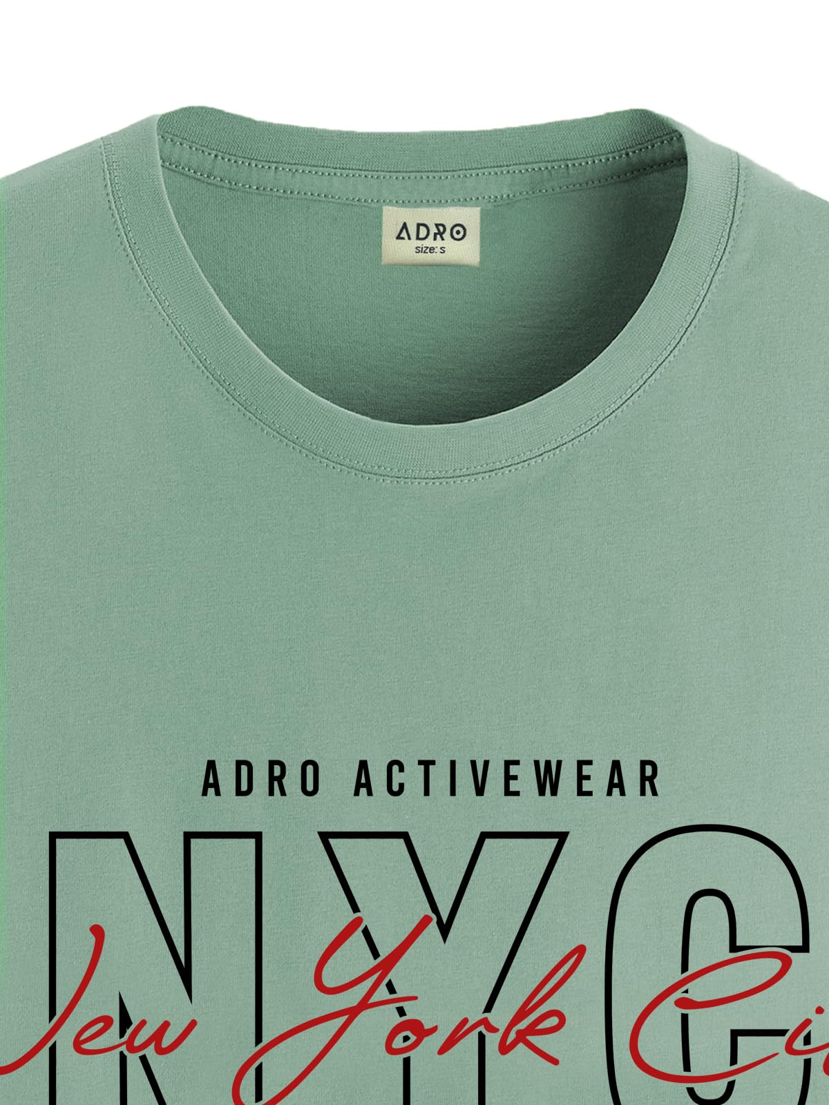 ADRO Mens NYC Cotton T-Shirt (RN22-03-NYC-PT_Pista)