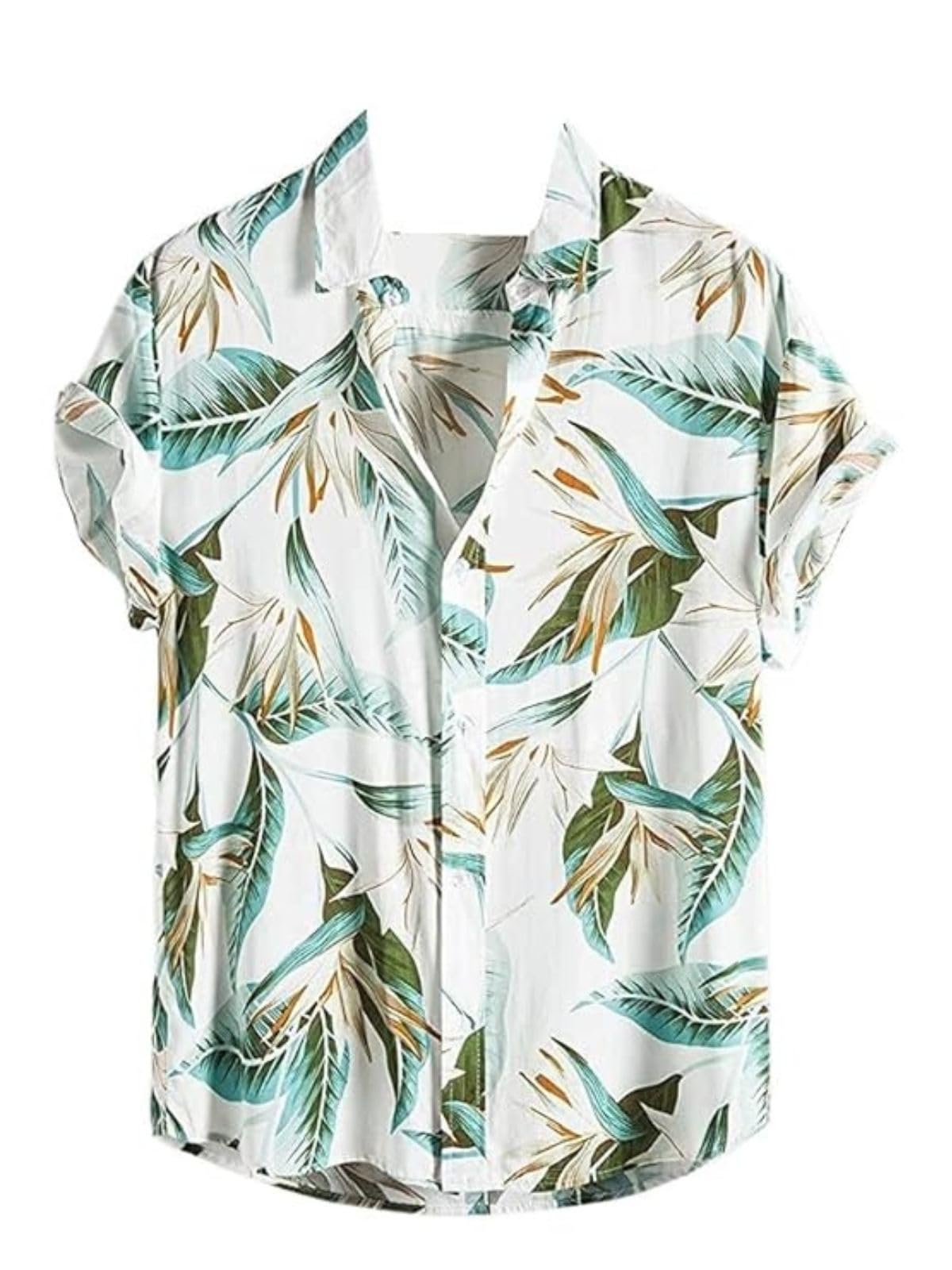 Greciilooks For Casual Stylish Printed Regular Fit | Men Formal Half Sleeve Shirt (Gl-Ms-6046_White