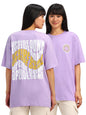 Juneberry Pure Cotton Round Neck Drop Shoulder Purple Back Graphic Printed Oversized T-Shirt For Women/Girls (Gl_Os_Upsddwn_Llc_